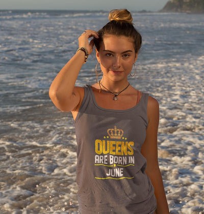 Queens Are Born In June Women Tank Top-FunkyTeesClub