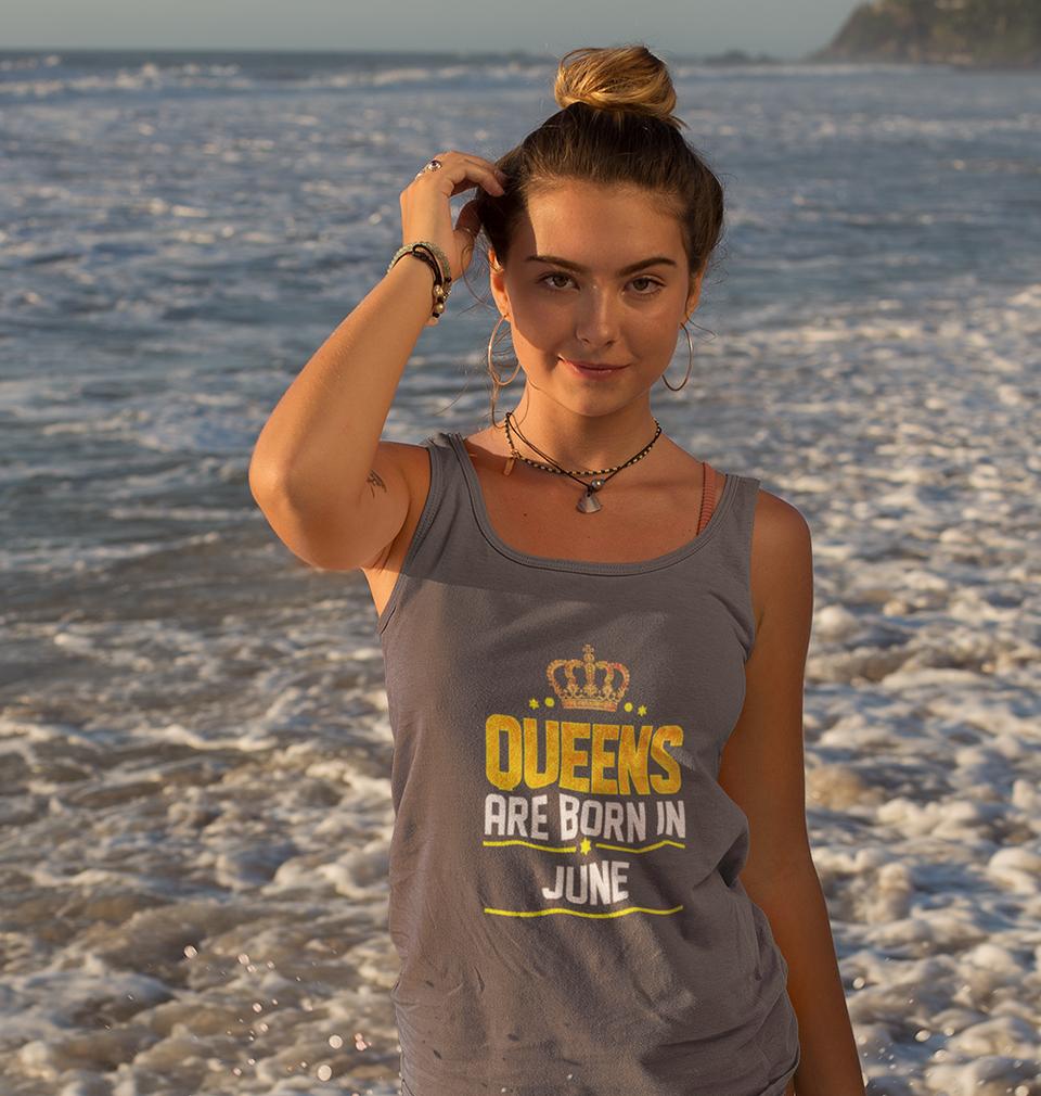 Queens Are Born In June Women Tank Top-FunkyTeesClub