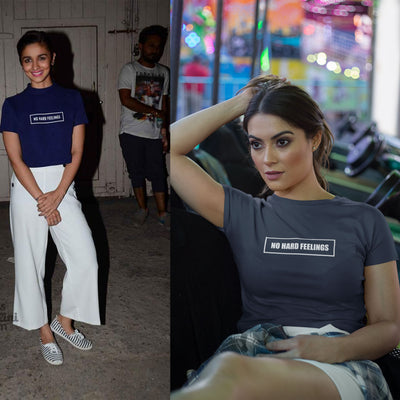 No Hard Feelings Alia Bhatt Celebrity Crop Top- FunkyTeesClub