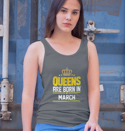 Queens Are Born In March Women Tank Top-FunkyTeesClub