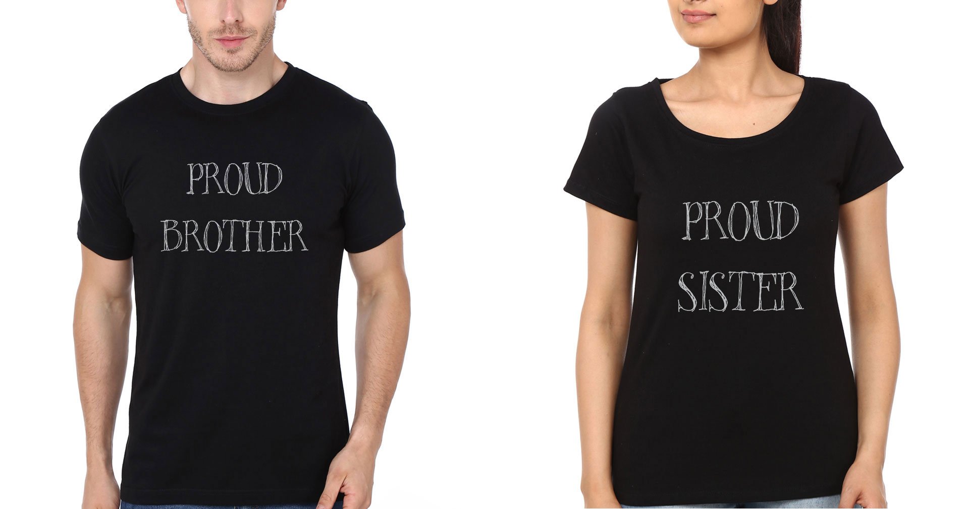 Proud Brother-Sister Half Sleeves T-Shirts -FunkyTees