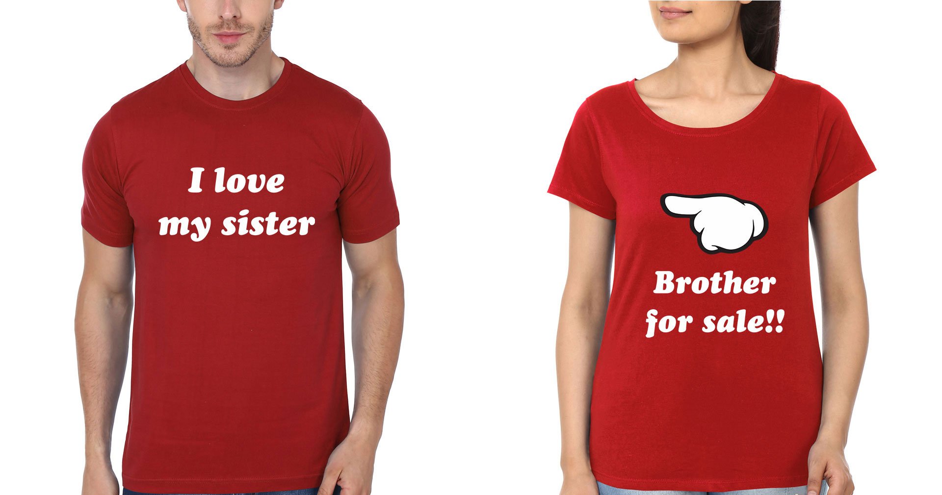 I Love My Sister - Brother For Sale Brother-Sister Half Sleeves T-Shirts -FunkyTees