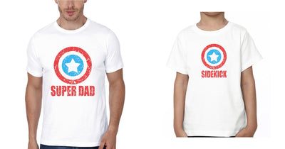 Super Dad Side Kick Father and Son Matching T-Shirt- FunkyTeesClub