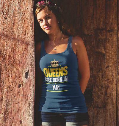 Queens Are Born In May Women Tank Top-FunkyTeesClub