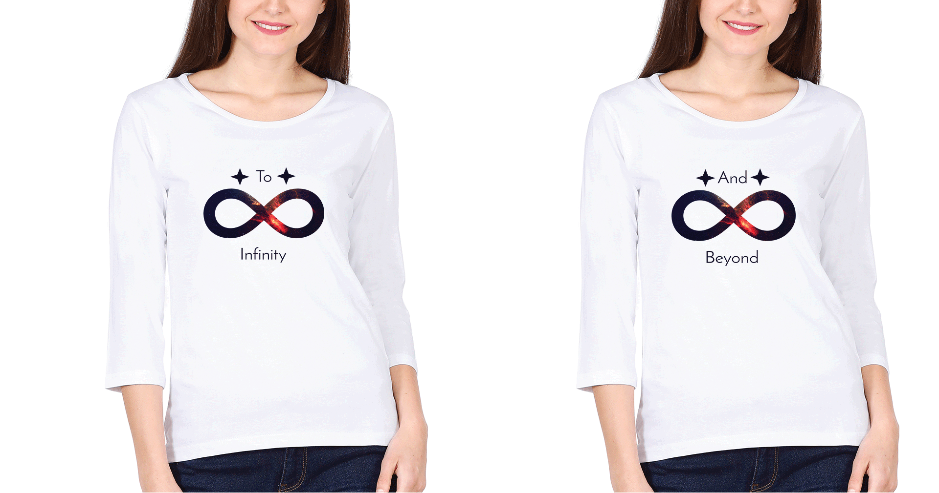 Infinity Beyond Sister Sister Full Sleeves T-Shirts -FunkyTees