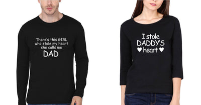 I Stole Daddy Heart Father and Daughter Matching Full Sleeves T-Shirt- FunkyTeesClub