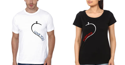 Love you forever Couple Half Sleeves T-Shirts -FunkyTees