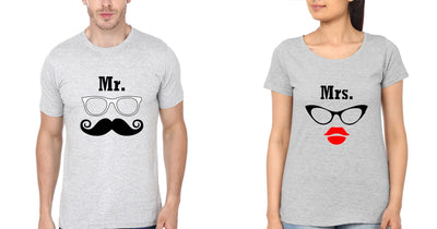 Mr. & Mrs Couple Half Sleeves T-Shirts -FunkyTees