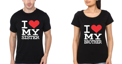 I Love my Brother-Sister Half Sleeves T-Shirts -FunkyTees