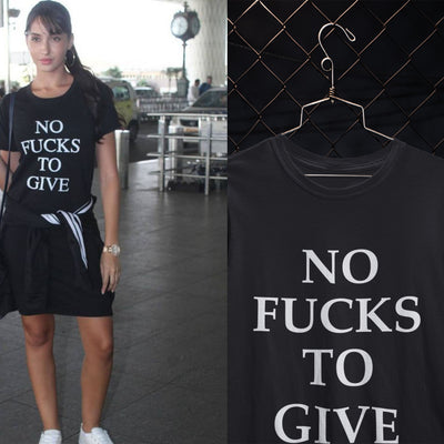 No F**** To Give Nora Fatehi Celebrity T-shirt- FunkyTeesClub