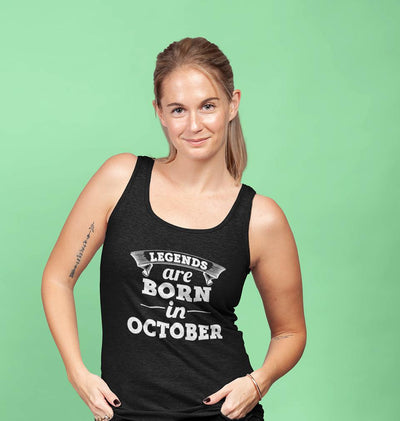 Legends are Born in October Women Tank Top-FunkyTeesClub