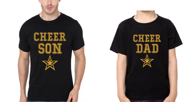Cheer Dad Cheer Son Father and Son Matching T-Shirt- FunkyTeesClub