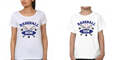 Baseball Mom Baseball Son Mother and Son Matching T-Shirt- FunkyTeesClub