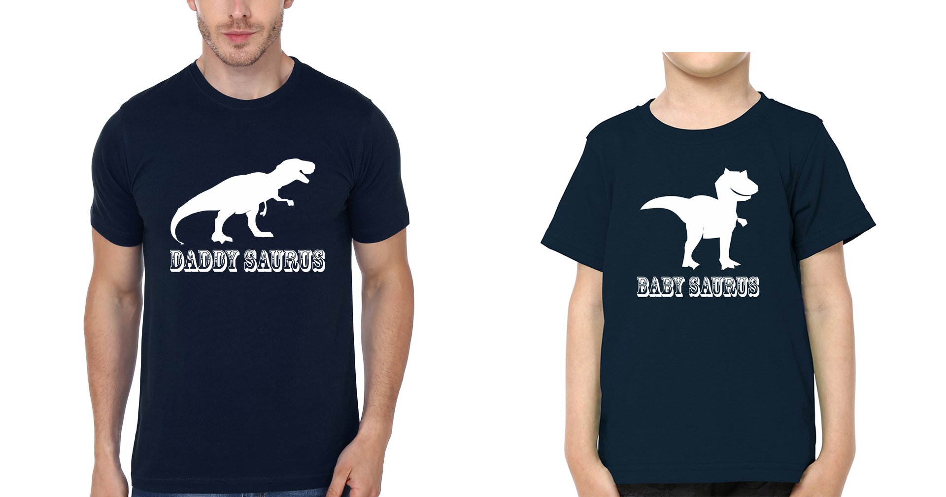 DaddySaurus BabySaurus Father and Son Matching T-Shirt- FunkyTeesClub