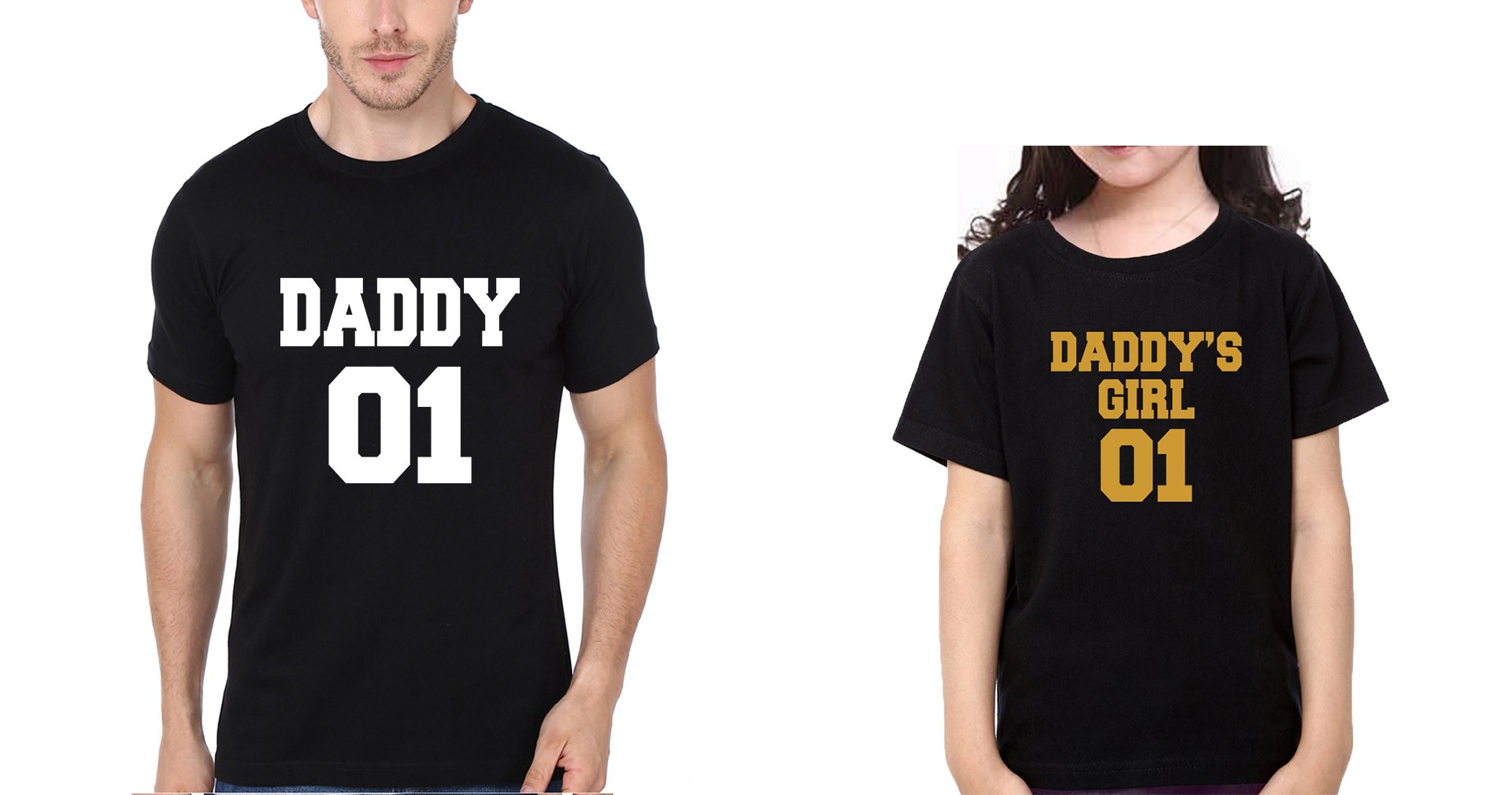 Daddy 01  Daddy's Girl 01 Father and Daughter Matching T-Shirt- FunkyTeesClub