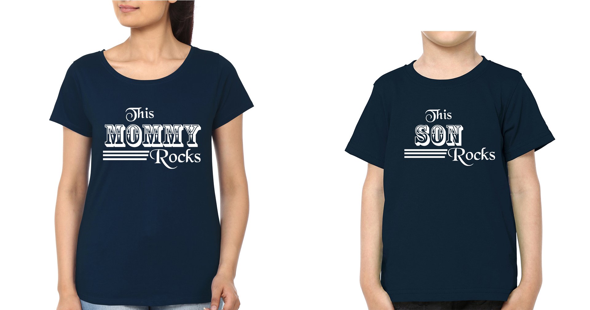 This son Rocks This Mom Rocks Mother and Son Matching T-Shirt- FunkyTeesClub