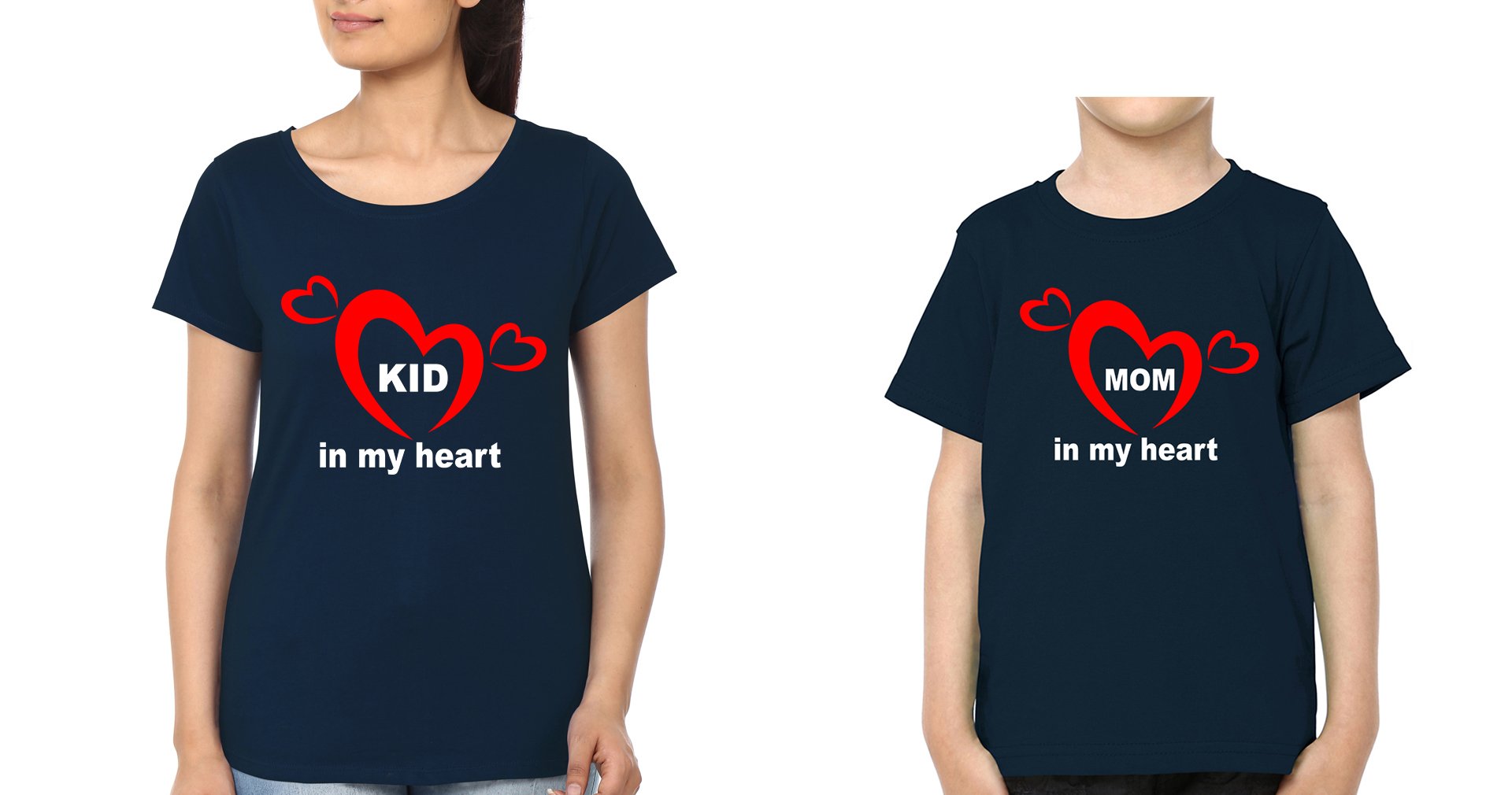 Mom In My Heart Kid in My Heart Mother and Son Matching T-Shirt- FunkyTeesClub