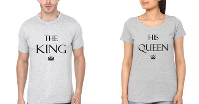 The King His Queen Couple Half Sleeves T-Shirts -FunkyTees