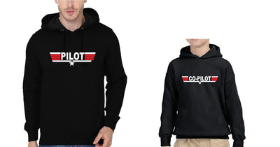 Pilot Co-Pilot Father and Son Matching Hoodies- FunkyTeesClub