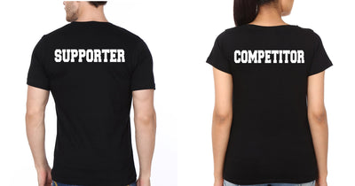 supporter Competitior Couple Half Sleeves T-Shirts -FunkyTees