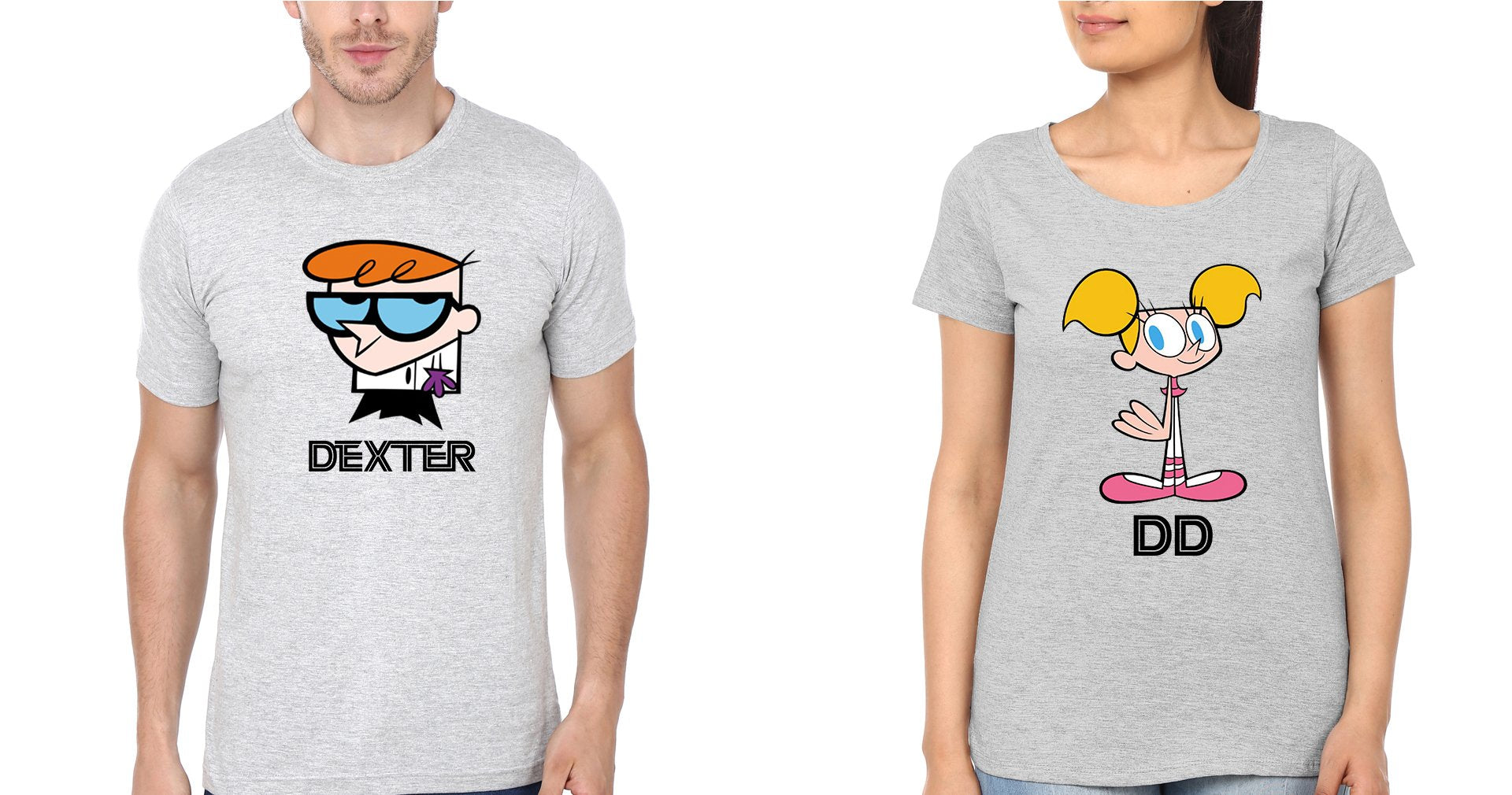 Dexter DD Brother-Sister Half Sleeves T-Shirts -FunkyTees