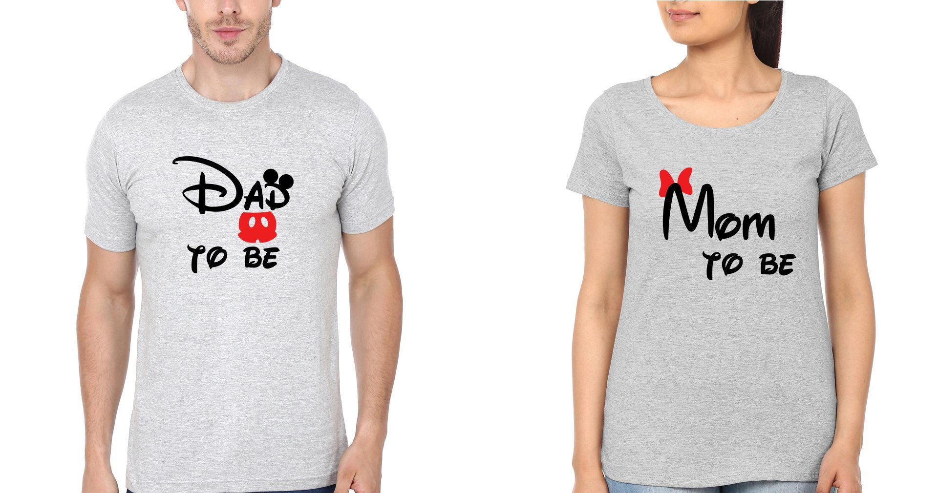 Dad To Be, Mom To Be Couple Half Sleeves T-Shirts -FunkyTees
