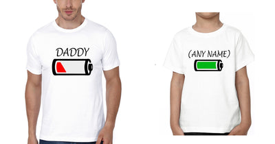 Custom Name Son and Daddy Father and Son Matching T-Shirt- FunkyTeesClub
