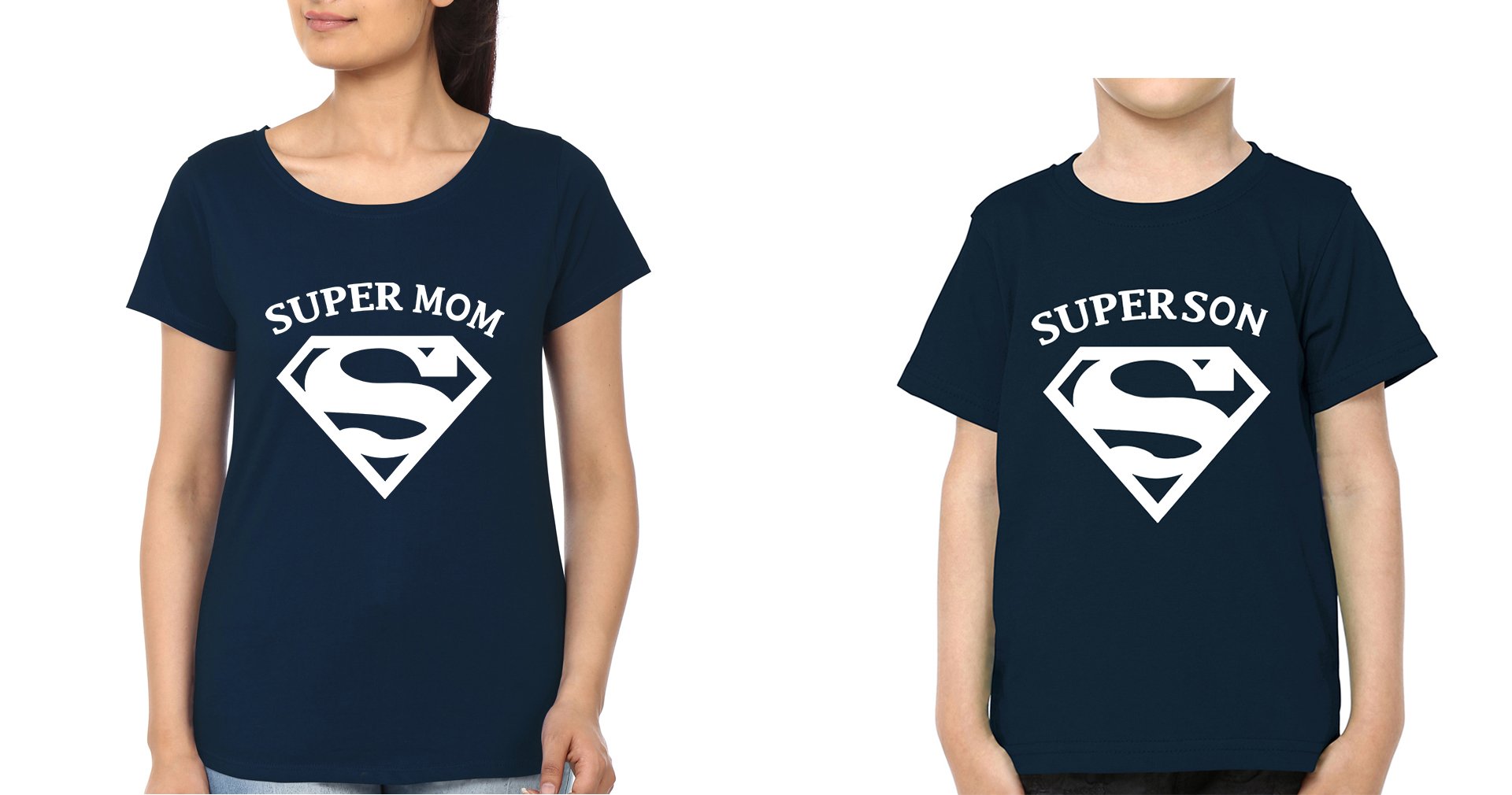 Super Mom Super Son Mother and Son Matching T-Shirt- FunkyTeesClub