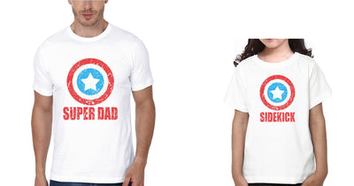 Super Dad Sidekick Father and Daughter Matching T-Shirt- FunkyTeesClub