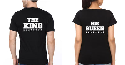 The King His Queen Couple Half Sleeves T-Shirts -FunkyTees