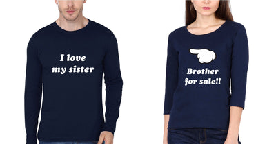 I Love My sister Brother for Sale Brother-Sister Full Sleeves T-Shirts -FunkyTees