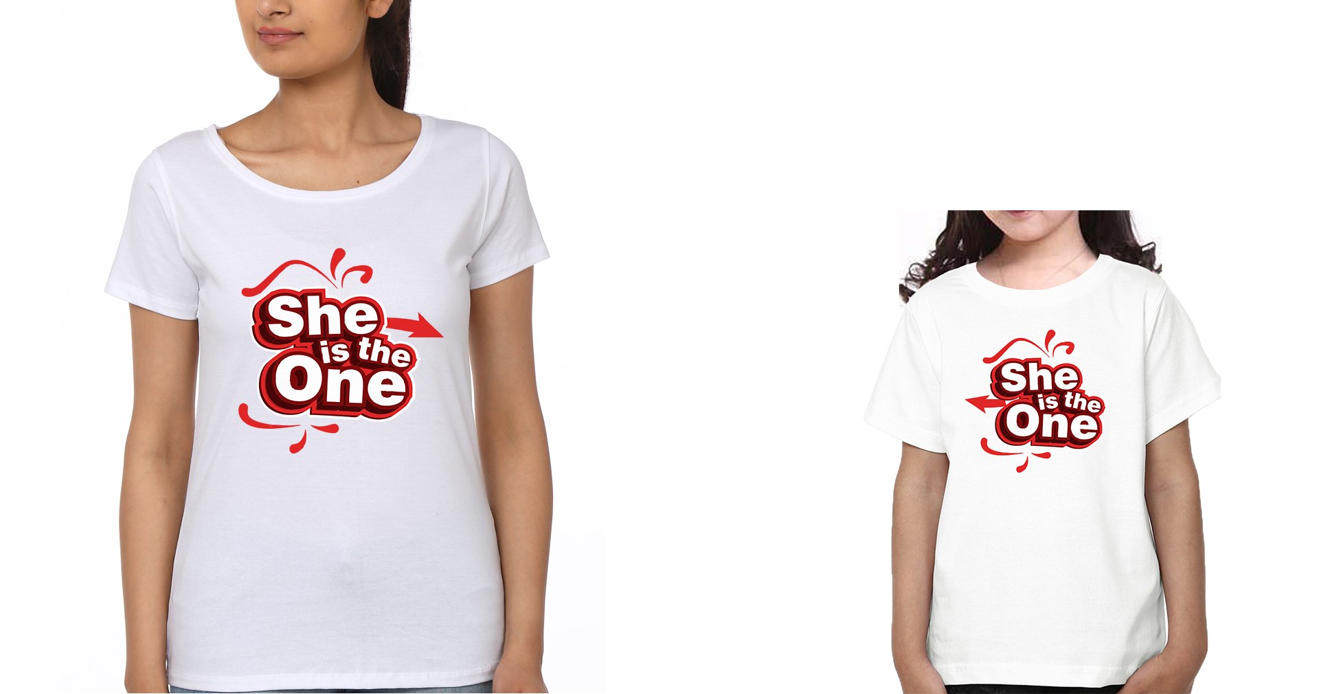 She Is The One Mother and Daughter Matching T-Shirt- FunkyTeesClub