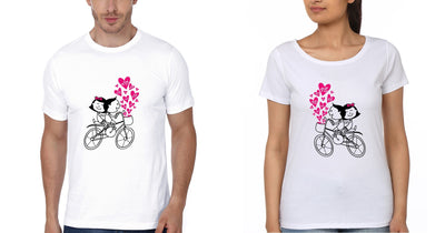 Love Couple Half Sleeves T-Shirts -FunkyTees