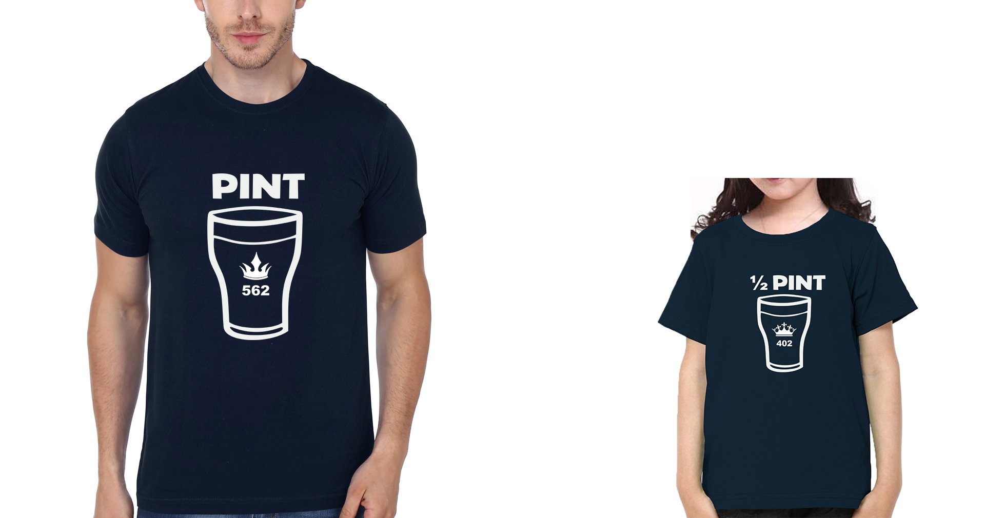Pint & Half pint Father and Daughter Matching T-Shirt- FunkyTeesClub
