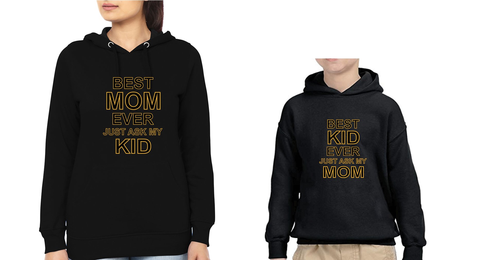 Best Mom Ever Best Kid Ever Mother and Son Matching Hoodies- FunkyTeesClub