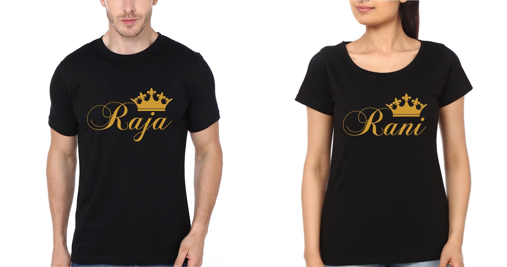 Raja Rani Couple Half Sleeves T-Shirts -FunkyTees