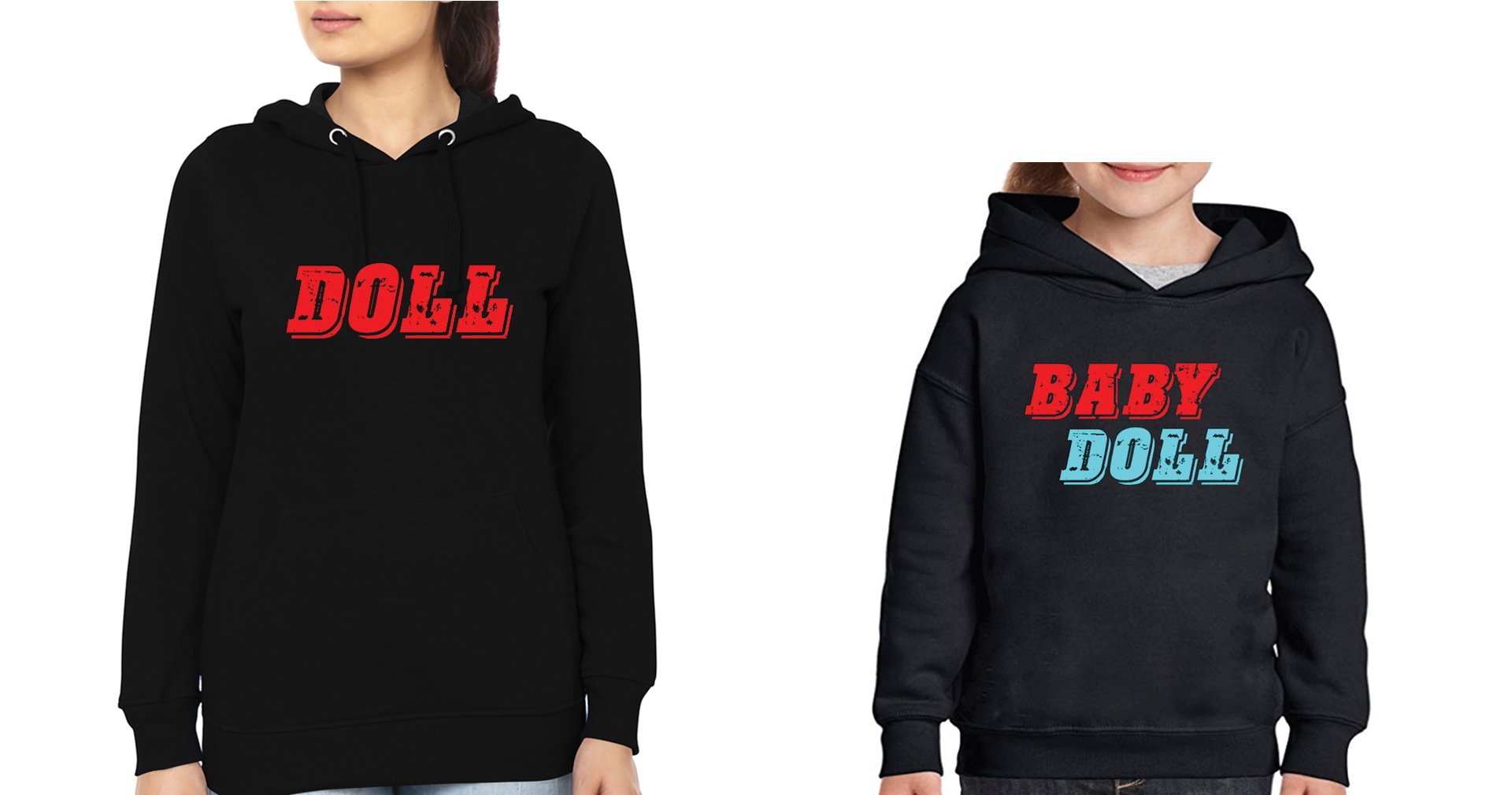 Doll Baby Doll Mother and Daughter Matching Hoodies- FunkyTeesClub