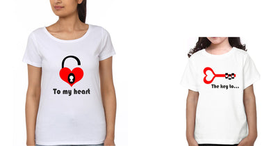 To My Heart The Key To Mother and Daughter Matching T-Shirt- FunkyTeesClub