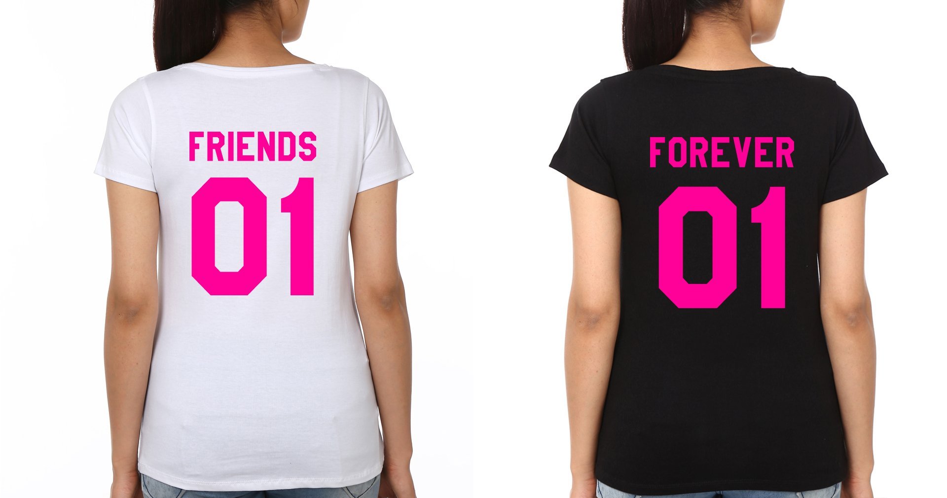 Friends Forever BFF Half Sleeves T-Shirts-FunkyTees