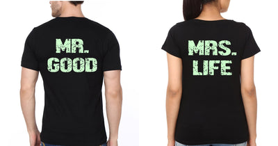 Mr Mrs Couple Half Sleeves T-Shirts -FunkyTees