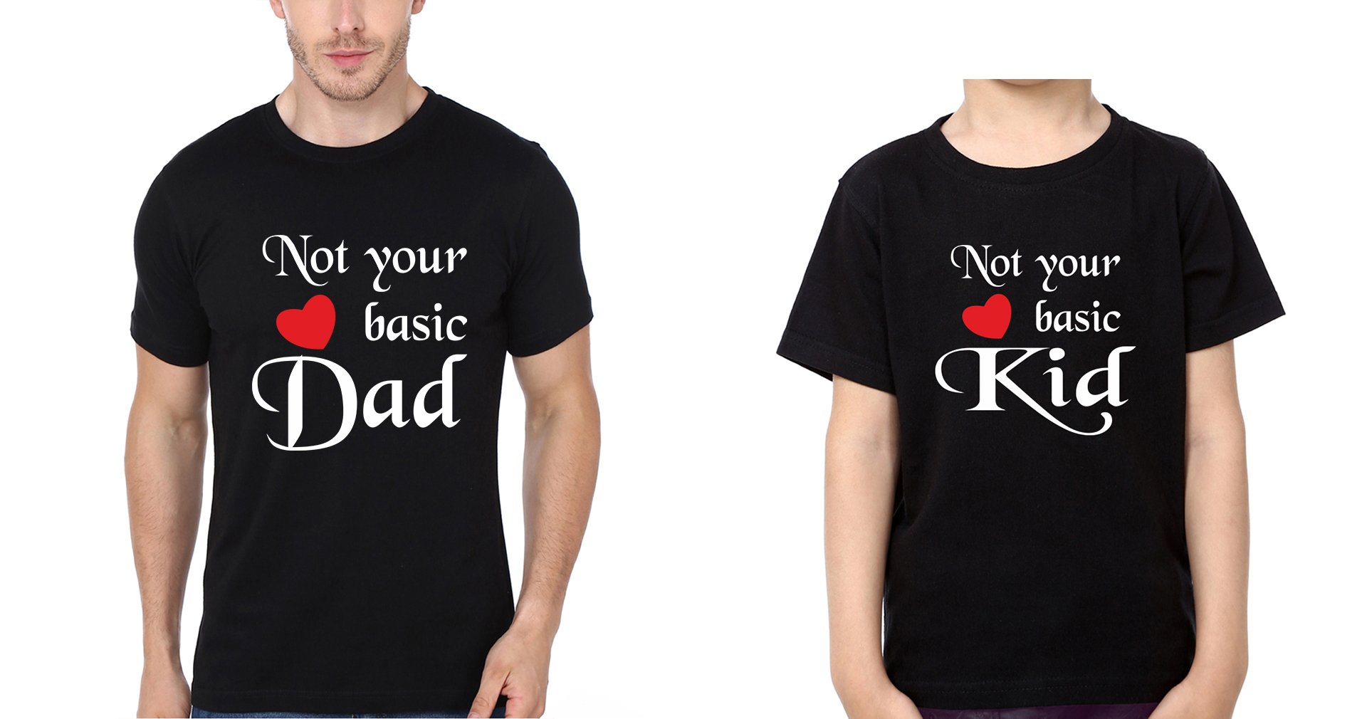 Not Your Basic Dad & Not Your Basic Kid Father and Son Matching T-Shirt- FunkyTeesClub