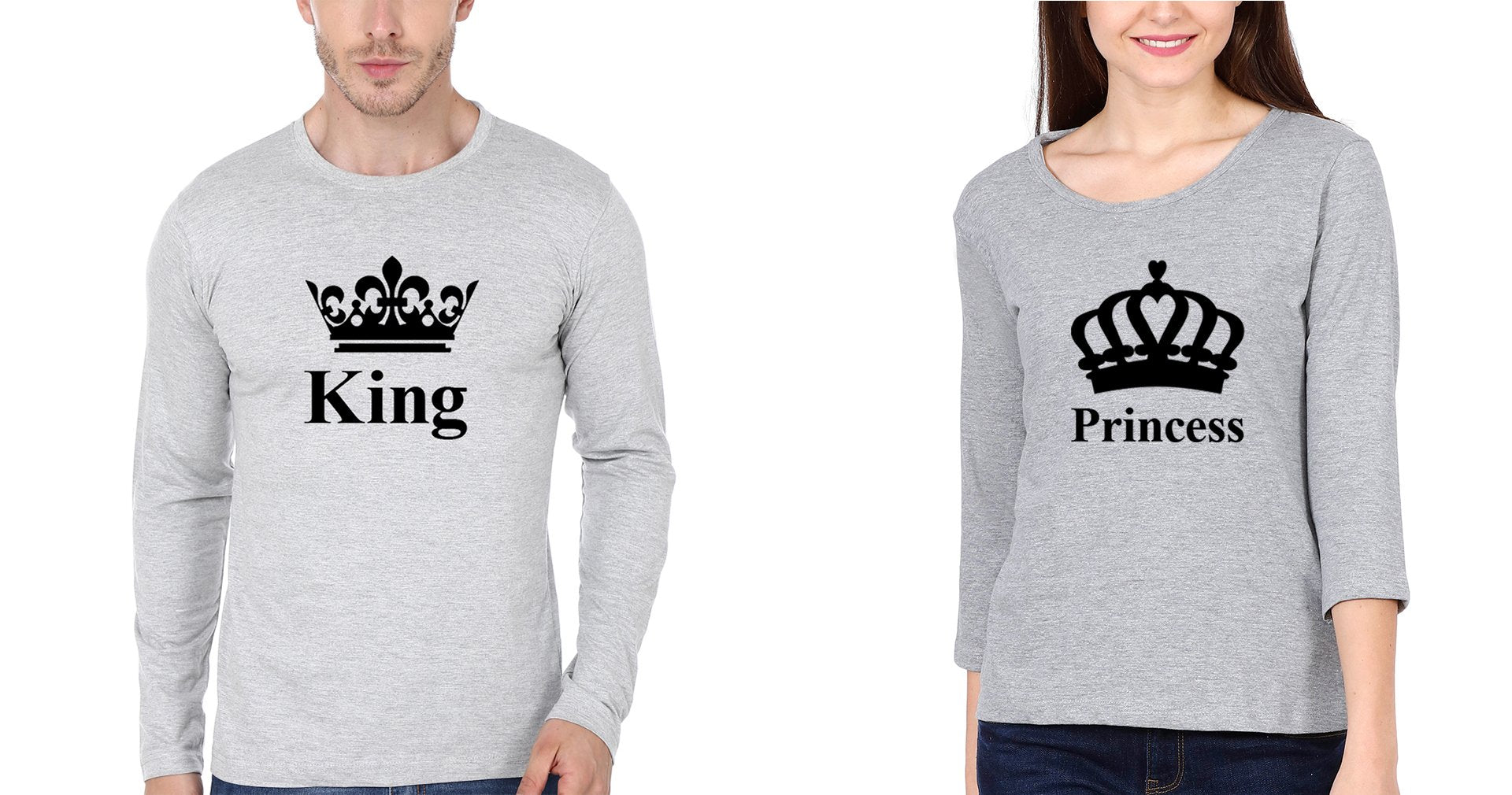 King Princess Father and Daughter Matching Full Sleeves T-Shirt- FunkyTeesClub