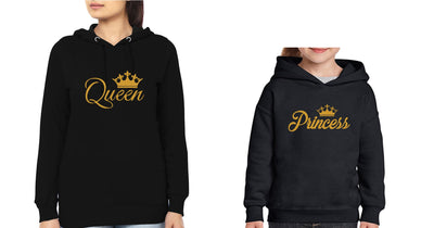 Queen Princess Mother and Daughter Matching Hoodies- FunkyTeesClub