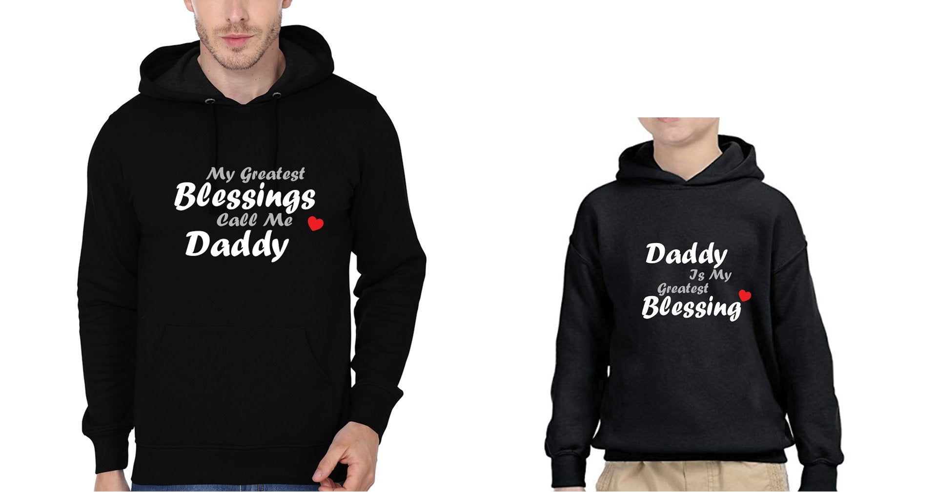 My Greatest Blessings Call Me Daddy Father and Son Matching Hoodies- FunkyTeesClub