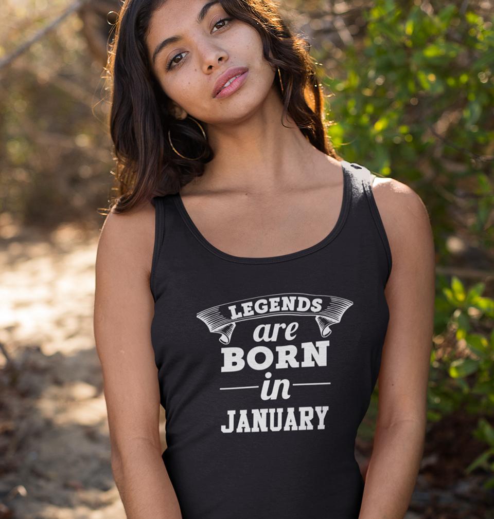 Legends are Born in January Women Tank Top-FunkyTeesClub