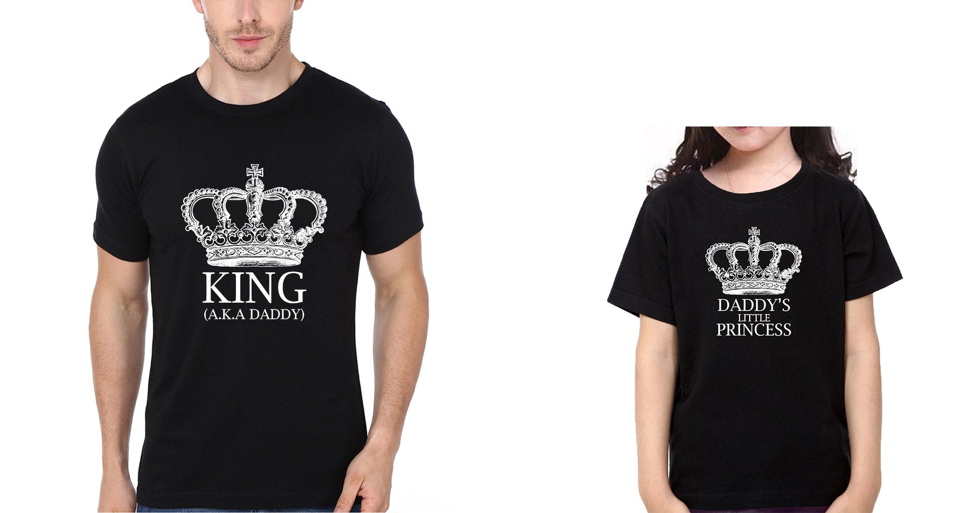 King Aka Daddy & Daddy's Little Princess Father and Daughter Matching T-Shirt- FunkyTeesClub