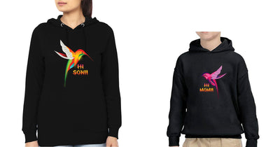 Hi Mom Hi Son Mother and Son Matching Hoodies- FunkyTeesClub