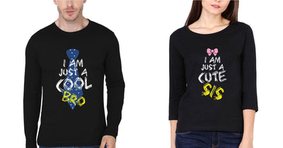 Cool Bro Cute Sis Brother-Sister Full Sleeves T-Shirts -FunkyTees