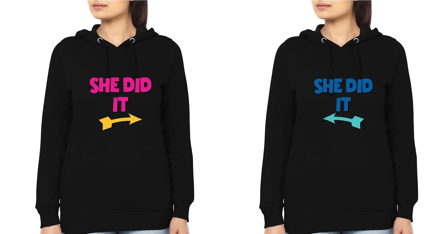 She Did It Sister Sister Hoodies-FunkyTees