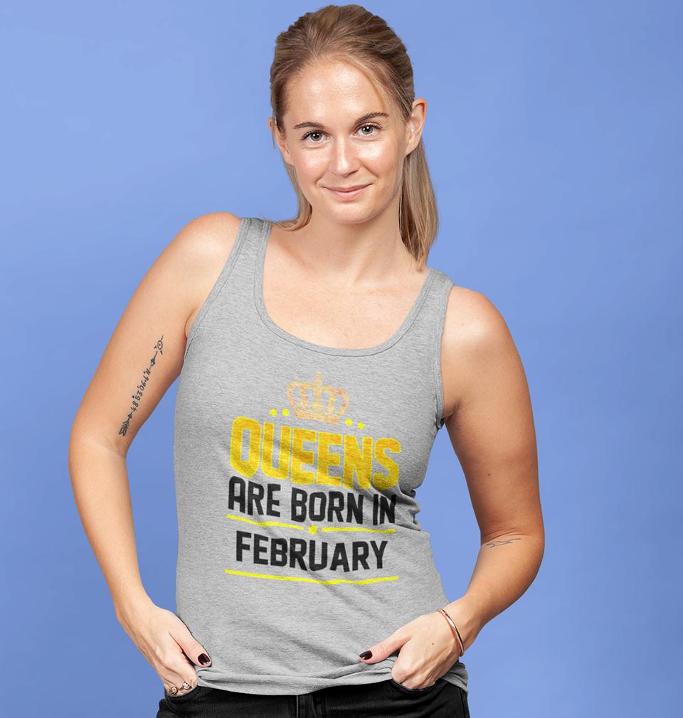 Queens Are  Born In February Women Tank Top-FunkyTeesClub